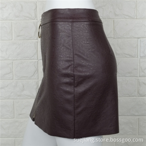 Women Party Skirt New Fashion Summer PU Skirt